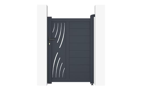 Casanoov Gartentür aus aluminium 1m VELETA H.140cm grau