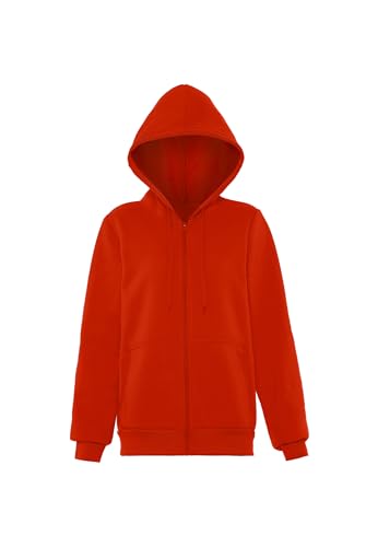 Pull à capuche avec fermeture éclair Mymo Athlsr rouge taille L pour femme en polyester