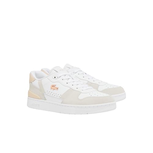 Lacoste Womens T-Clip Set Sneaker, WHT/LT PNK, 7.5