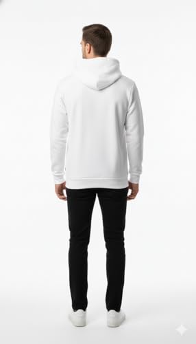 Image of Amazon Brand - INKAST Men Hooded Sweatshirt with Minimal Print | Casual wear | Stylish Winter Hoodie with Drawstrings | Kangaroo Pockets | Pullover