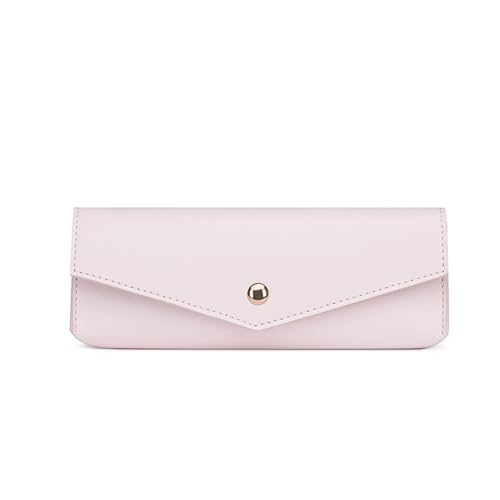 YONBEN Small Pencil Pouch Simple Faux Leather Pencil Case for Work and Office (Pink)