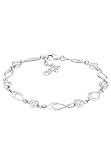  Elli - Pulsera de plata de ley con circonita con cierre de mosquetón (18 cm)