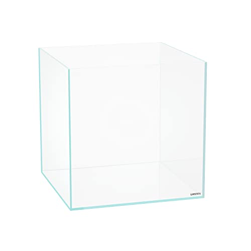 Image of LANDEN 36C 11.5 Gallon Cube Rimless Low Iron Aquarium Tank,W14.2xD14.2xH14.2 in(36x36x36cm) 5mm Thickness with Nano Foam Leveling Mat Included