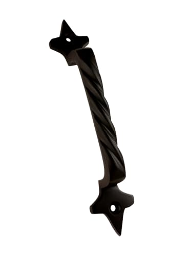 Image of Mix&Match Cast Iron Twisted Handle - 6 Inch Balck Matt Finish | Rope Style Cabinet, Wardrobe, Cupboard & Furniture Door Handle | Pack of 10 Pcs with Screws