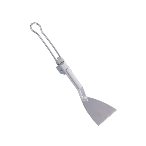 RUNGEASINI Camping Titanium Folding Spatula Folding Locking Handle Small Frying Shovel Beefsteak Flat Cooking Spatula Pancake Food Serve Turner Flexible Tableware Outdoor Travel BBQ Accessories (1pc)