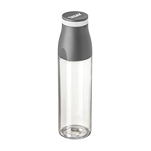 Tatay Botella Agua 650 ml Urban Drink | Tapa Vaso con Banda Elástica | Hermética y Resistente | Tritán Libre de BPA | Apta para Lavavajillas, Microondas, Nevera, Congelador | 6,7x6,7x25 cm, Gris