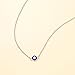 TGOLM Tiny Blue Evil Eye Choker Necklace for Women Lucky Protection Charm Aesthetic Jewelry Silver Plated, 17