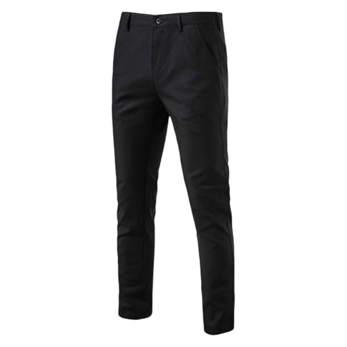 Pantalon droit en coton et lin pour homme vêtement uni léger