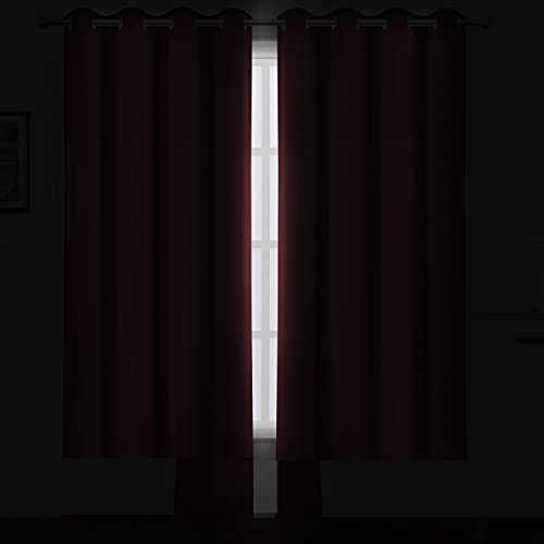 Image of LEMOMO Red Thermal Blackout Curtains /52 x 108 Inch /Set of 2 Panels Room Darkening Curtains for Bedroom