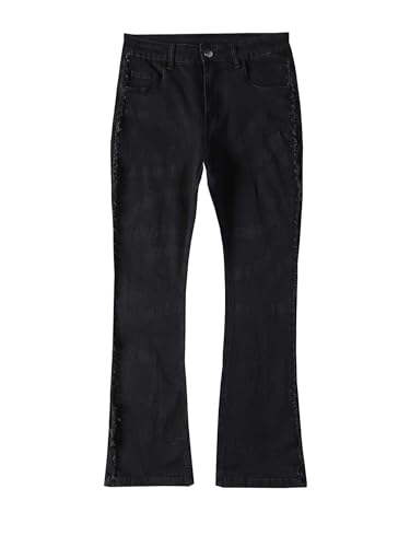 Mens Baggy Bootcut Jeans Mid Rise Stretch Stacked Straight Leg Denim Pants Hip Hop Streetwear Trousers3