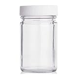 Wheaton Science Products W216650 Borosilicate Glass Test Jar with White Polypropylene Poly-Vinyl Lined Cap, Clear, 60 mL Capacity (Case of 180)