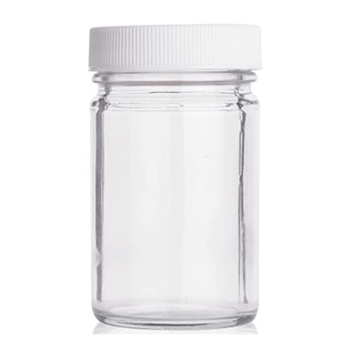 Wheaton Science Products W216650 Borosilicate Glass Test Jar with White Polypropylene Poly-Vinyl Lined Cap, Clear, 60 mL Capacity (Case of 180)