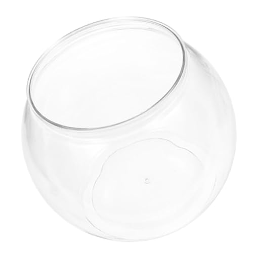 Beaupretty Bocal À Poissons Transparent Plastique Aquarium Petit RéServoir pour DéCoration De Bureau Et Maison Pratique pour Poissons Rouges 5.12X5.12X4.53...