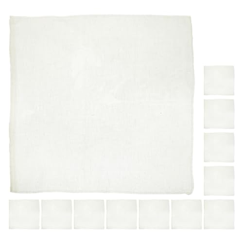 Luxshiny 12pcs Cotton Tofu Straining Cloth Food-grade High Density Fabric for Soybean and Cheese Lock Edge Design Reusable Filtering Cloth for Cooking and Crafts