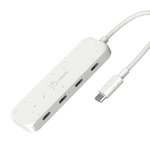 j5create 4-in-1 USB-C to 4-Port 10Gbps Type-C Hub, Eco-Friendly, Compatible with MacBook Pro, MacBook Air, iPad, Mac mini, Windows Laptop, and More(JCH345EW)