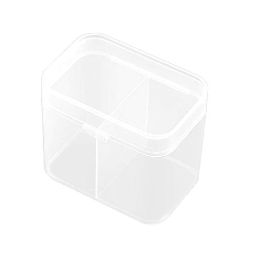 N/ A 2 Grids Plastic Nail Towel Storage Box Clear Nail Art Jewelry Organizer