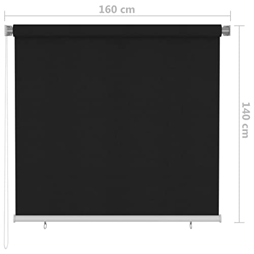 Store vertical extérieur noir 160x140 cm pour balcon et terrasse