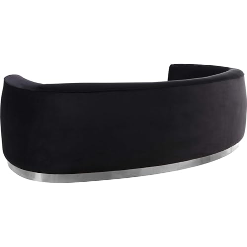 Sofá 4 cuerpos Tapizado Terciopelo Negro miniatura 3