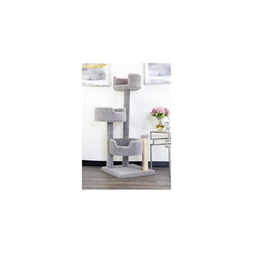 Torre para gatos HomeStock 30x29x54 pulgadas gris miniatura 1
