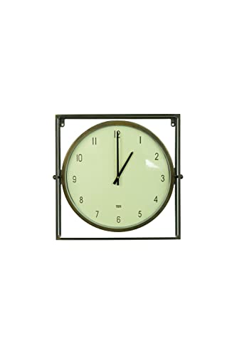 KALALOU CLA1291 Round Clock with Square Metal Frame
