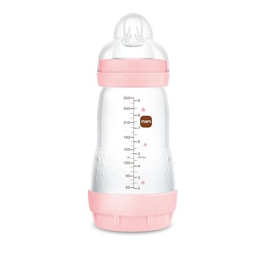 MAM Biberón Anticólicos, 2-4 Meses, 260ml, con Tetina 2 Flujo Medio de Silicona de Fácil Aceptación, Autoesterilizable y Fácil de Limpiar, Easy Start Anti-Colic, Rosa Brillante