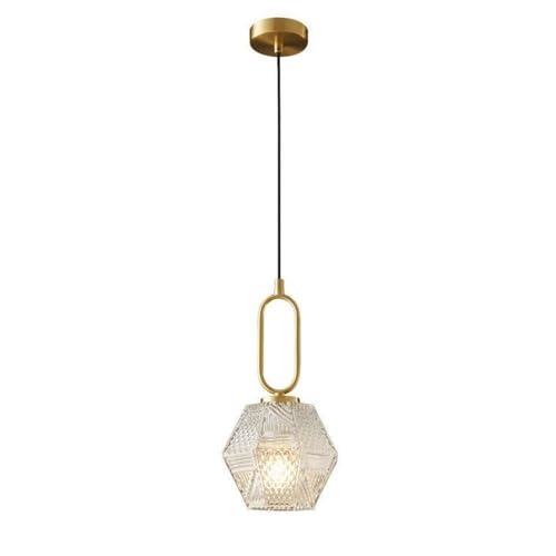 Kitchen Island Glass Pendant Light Farmhouse Ceiling Light - Adjustable Hanging Light Fixture with Gold Brass Finish for Kitchen Island Counter Dining Room Hallway Home Decor Lighting Tools