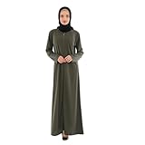 Elanesa Damen-Abaya mit Reißverschluss (12328, grün, klein)