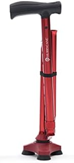Drive Medical HurryCane Freedom Edition Folding Cane with T Handle, Red