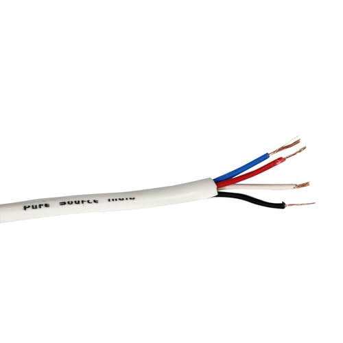 Image of Pure Source India Flexible 0.25mm x 4 Core Round Copper Electrical Wire, Load Capacity- 2 Ampere / 450 Watt (White) (5 MTR)