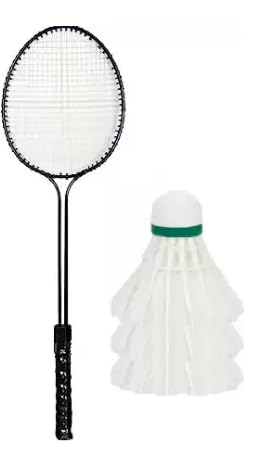 Generic 1 Pc Double Shaft Racket with 3 Feather Shuttle-picture-15