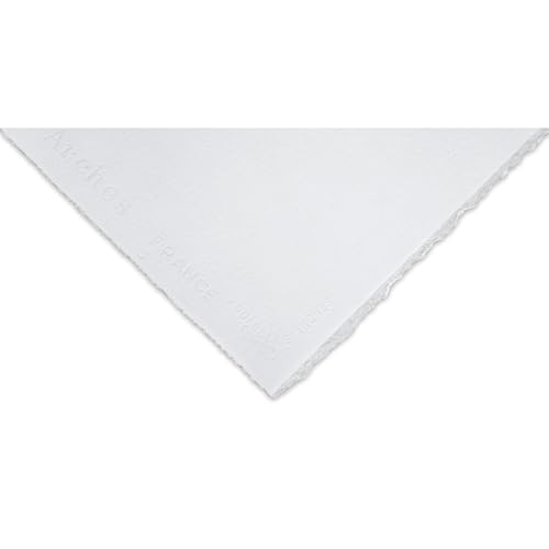 Papel de acuarela Arches 16x20 blanco brillante grano fino en hoja individual para pintar