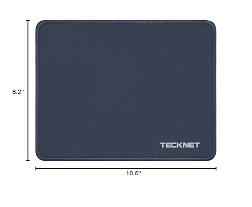 Image of TECKNET Mouse Pad with Anti-fray Stitchin, Waterproof Surface & Non-Slip Rubber Base with Stitched Edges Gaming Mouse Mat for Laptop,Compatible with Laser and Optical Mice