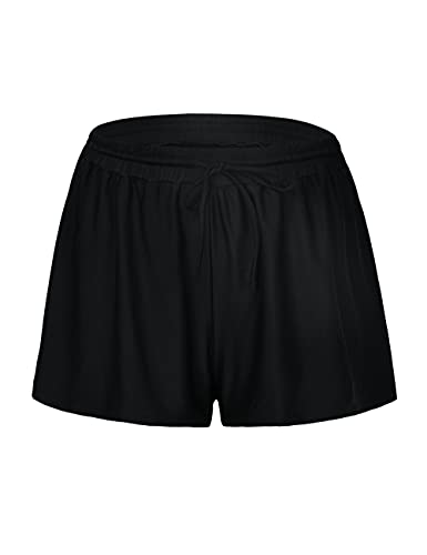 Firpearl High Waisted Swim Shorts For Women Tummy Control Tankini Swimsuit Bottom Loose Fit Bathing Suit Shorts Black Us16 #TOP1