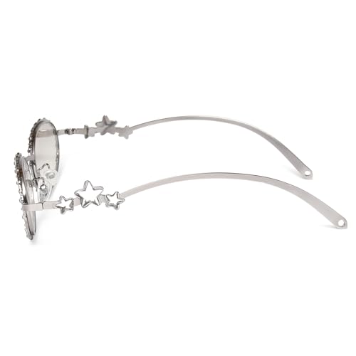 KENBO Petite Rhinestone Sunglasses for Women 90s Styles Bling Hippie Disco Trendy Sun Glasses Small Face2