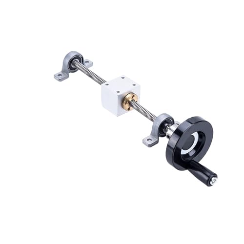 Metal Ball Screw nut Handwheel Lead Guide Rail Screw T12 Lead Screw 12mm 100mm-600mm + Vertical Bracket(550mm)