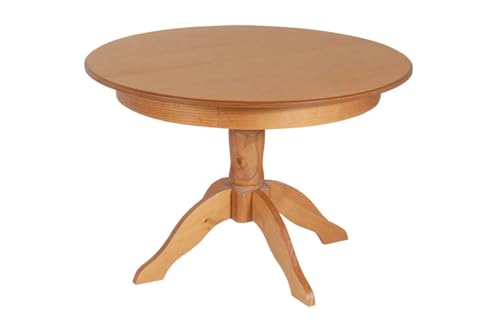 Mesa de Jantar Retrátil/Extensível em Madeira e MDF Redonda Tea Meu Móvel de Madeira - Nozes