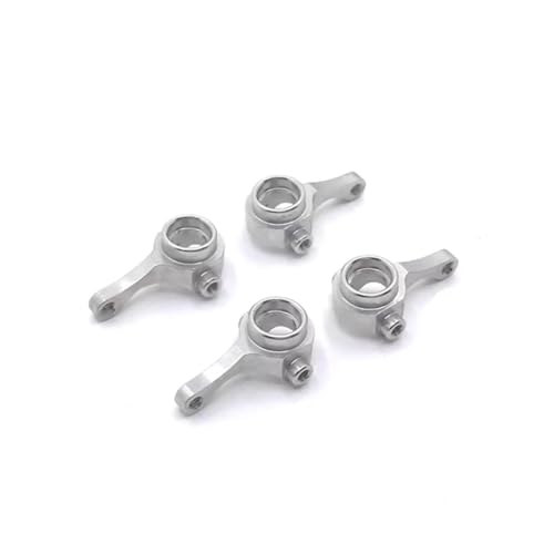 RC修理部品 For MINI-Q9 1/28 メタルフロント&リアステアリングカップ RCカーアップグレード改造パーツアクセサリー交換修理改造(Silver)