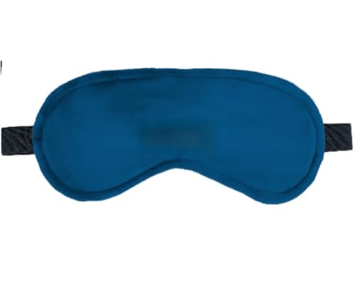 Image of Microfiber Travel Pillow with Eye Mask - Soft Neck Support Pillow for Airplane, Car, Train & Office - Compact & Lightweight Travel Essentials Set for Men & Women,NavyBlue