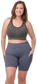 Under Control Plus Size Sport Bras for Women Large Bust Seamless Racerback Padded Yoga Workout Bras Black White Pack 1X-2X-3X - Image 5