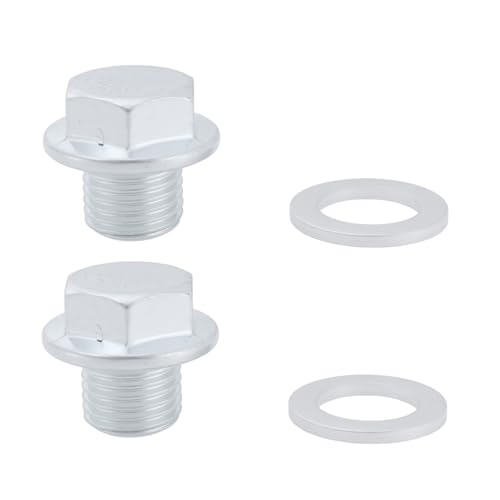Image of Briny River 2PCS Oil Pan Drain Bolt Plug with Washer 90009-R70-A00 94109-14000 Compatible with Acura Compatible with Honda