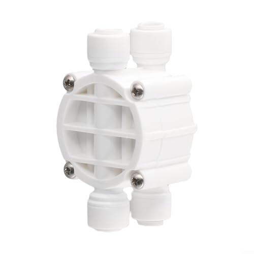 Floweringbeter Interruptor de válvula de apagado automático de 4 vías de 1/4 pulgadas de conexión rápida para sistema de purificación de agua RO ósmosis inversa 72x41x35mm blanco