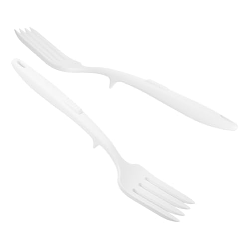 NAMOARLY Silicone Pasta Fork Cooking Fork Set of 2 Kitchenware Non-slip Heatproof Easy Clean Spaghetti Server