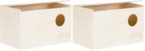Nichoir, 30 × 20 × 20 cm pour Grandes perruches (Lot de 2)