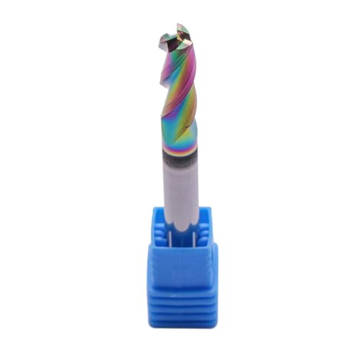 Image of 5Pcs 1 /4 inch 3 Flute Solid Carbide Square End Mills for Aluminum, DLC Coated | 37 Helix, 1 /4 inch Cutting Dia, 1 /4 inch Shank Dia, 3 /4 inch Length of Cut, 2-1 /2 inch Overall Length for Milling Aluminum and Copper