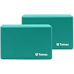 Tumaz Non-Slip Yoga Blocks 2-Pack - High Density/Lightweight EVA Foam & Natural Cork for Stability, Premium Set with E-Book Included