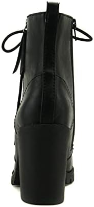 Soda Women's Black Ankle Combat Boots numeric_7_point_5 | Image 2