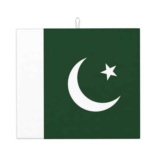 Flag of Pakistan Kitchen Drying Mat Absorbent Drainer