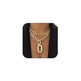 CSIYANJRY99 Gold Layered Necklaces for Women Chunky Trendy Stack Chain Necklace Dainty Retro Toggle Clasp Cuban Chain Necklaces 2025