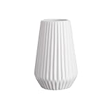 BUTLERS Keramik Vase mit Rillen -Riffle- Moderne Dekoration für Wohnzimmer, Regal und...