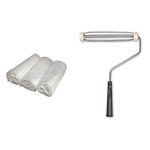 Frost King P115R/3 Clear Polyethylene Drop Cloths (3 Pack), 9' x 12' x 1Mil & Wooster Brush BR006-9 Acme Roller Frame 5-Wire, 9-Inch